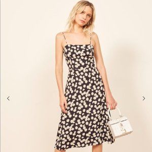 Reformation Midi Peach Daisy Floral Dress 6P